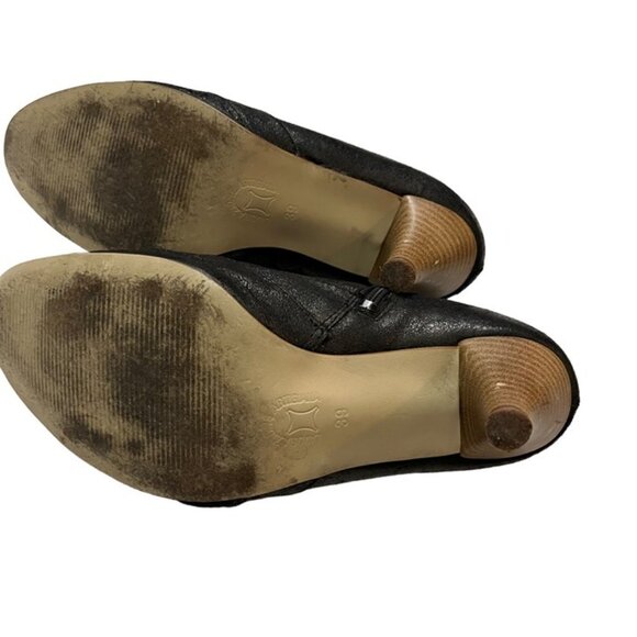 Dune ankle boots women's 39 US 8-8.5 gray shimmer booties kitten heel round toe - Picture 3 of 8